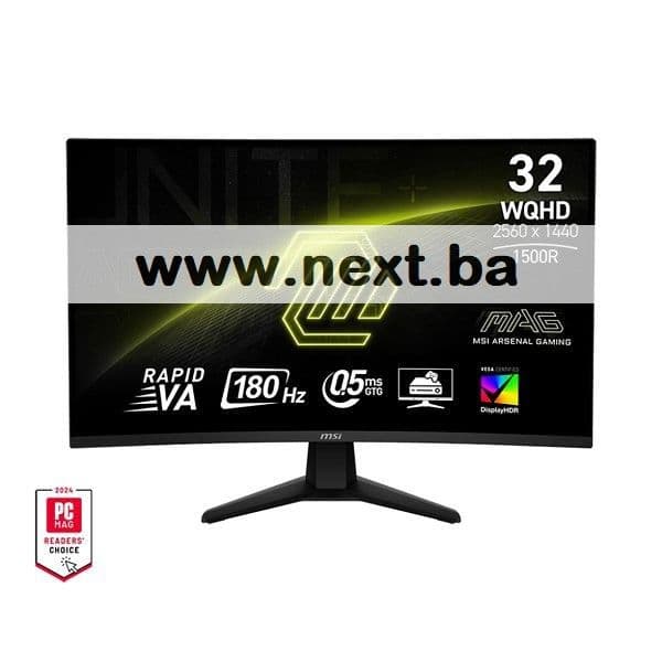 Monitor 32 MSI MAG 32CQ6F WQHD 180Hz zakrivljeni 2560 x 1440 VA — slika 1 od 2