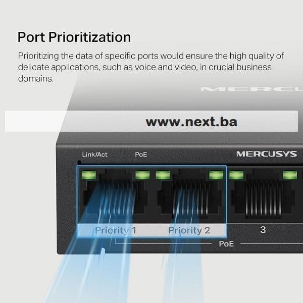 5 Port Switch + 4 PoE 65W Mercusys MS105GP — slika 6 od 6
