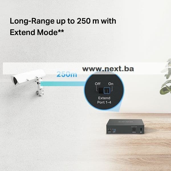 5 Port Switch + 4 PoE 65W Mercusys MS105GP — slika 1 od 6