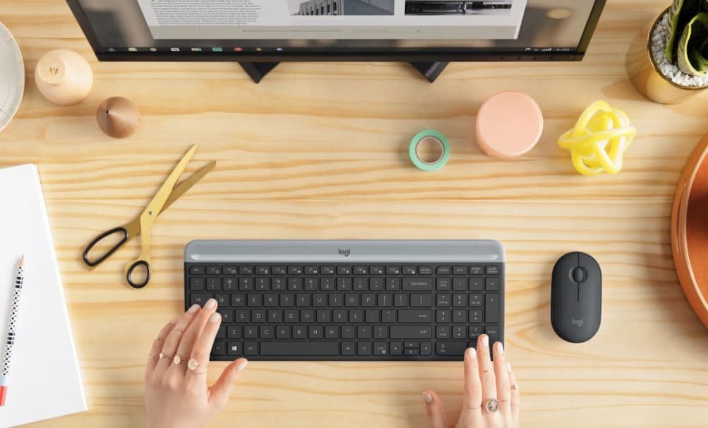 Tipkovnica + miš Logitech MK470 Slim Wireless Crna US raspored — slika 3 od 4