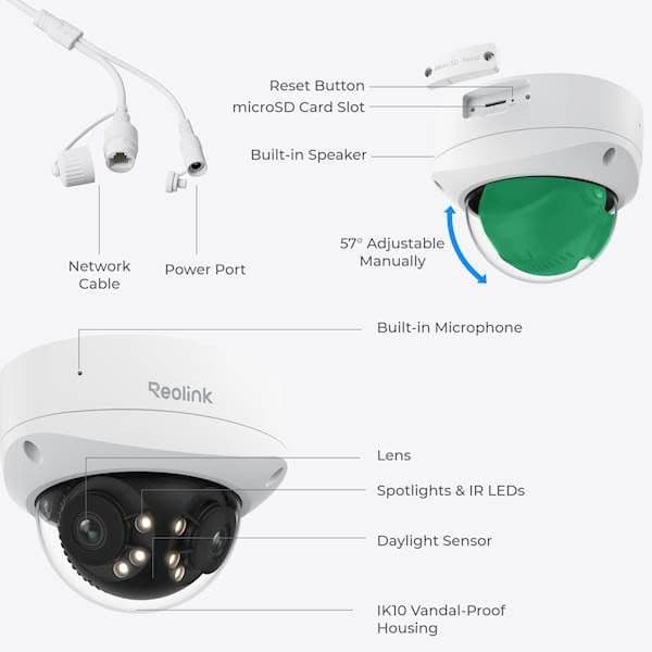 Reolink IP Kamera Duo serija P757 POE, 16MP, 180 stepeni, IK10 — slika 3 od 7