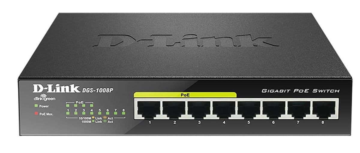 Switch 4x PoE 8-portni gigabitni D-Link DGS-1008P — slika 2 od 3