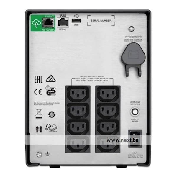next.ba UPS APC 1000VA/600W Tower SmartConnect SMC1000IC — slika 2 od 2