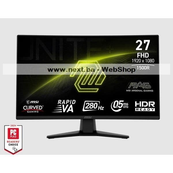 Monitor 27 MSI MAG 274CXF 280Hz, zakrivljeni — slika 1 od 4