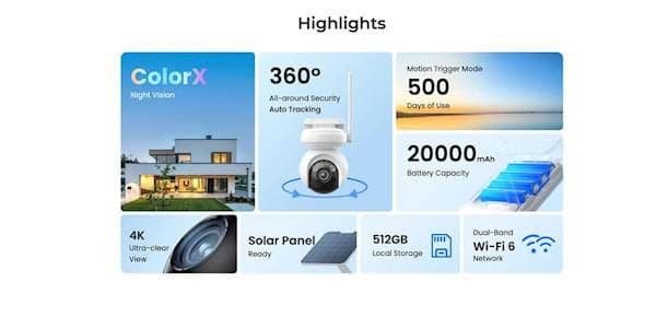 IP Kamera Reolink Altas serija B660 Noćni 4K ColorX, 360, WiFi 6 — slika 3 od 4