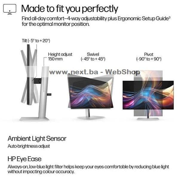 Monitor HP Series 7 Pro QHD 727pq 27in (8J4D8UT) 100 sRGB, 98 P3 — slika 1 od 3