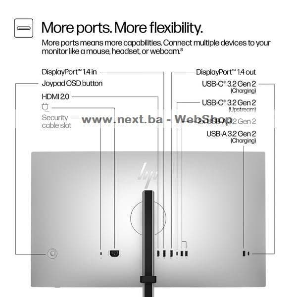 Monitor HP Series 7 Pro QHD 727pq 27in (8J4D8UT) 100 sRGB, 98 P3 — slika 3 od 3