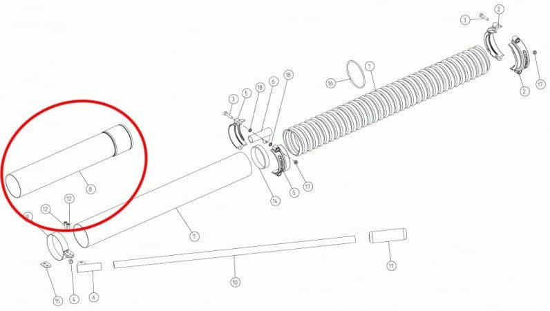 0G46400 - Nastavak cijevi sa prstenom za Cifarelli V1200E — slika 2 od 2