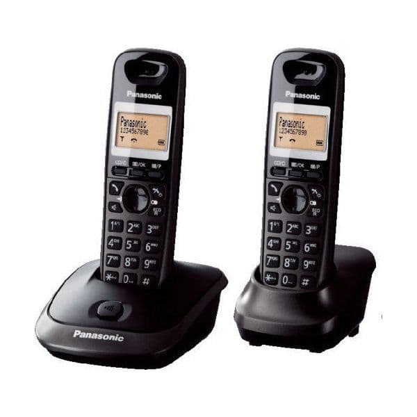 Telefon bežični PANASONIC KX-TG2512FXT crni, 2 slušalice — slika 1 od 1