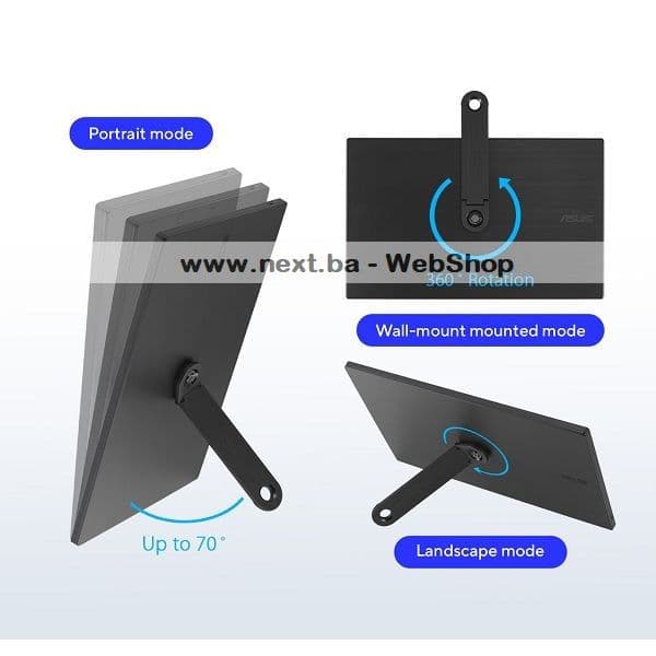 Portable USB Monitor 16 Asus MB166CR Full HD IPS 60Hz, ZenScreen — slika 5 od 7