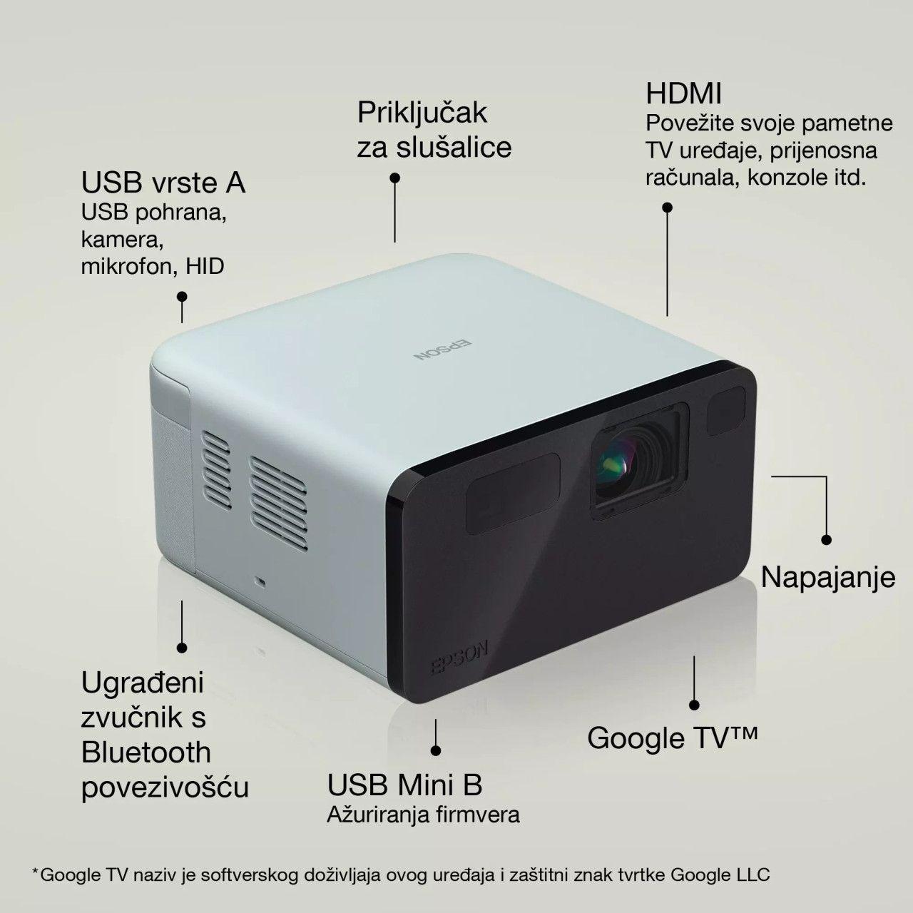 Projektor EPSON EF-21G mini laserski Google TV — slika 3 od 6