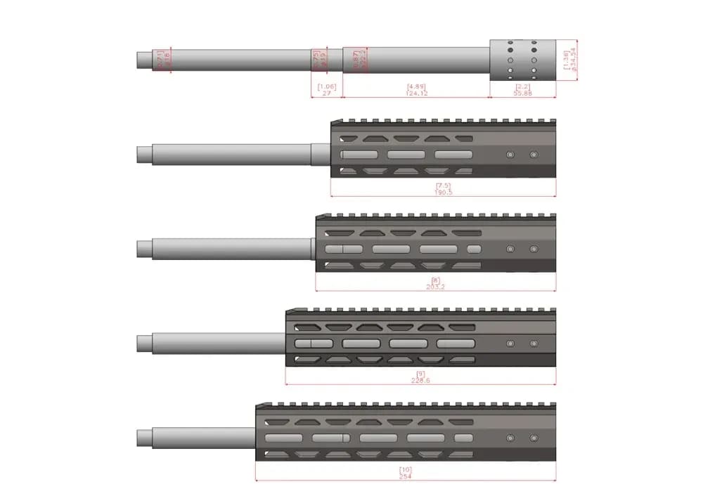 M-LOK Prednji Rukohvat / Više Dužina (7.5", 8", 9", 10") — slika 4 od 4