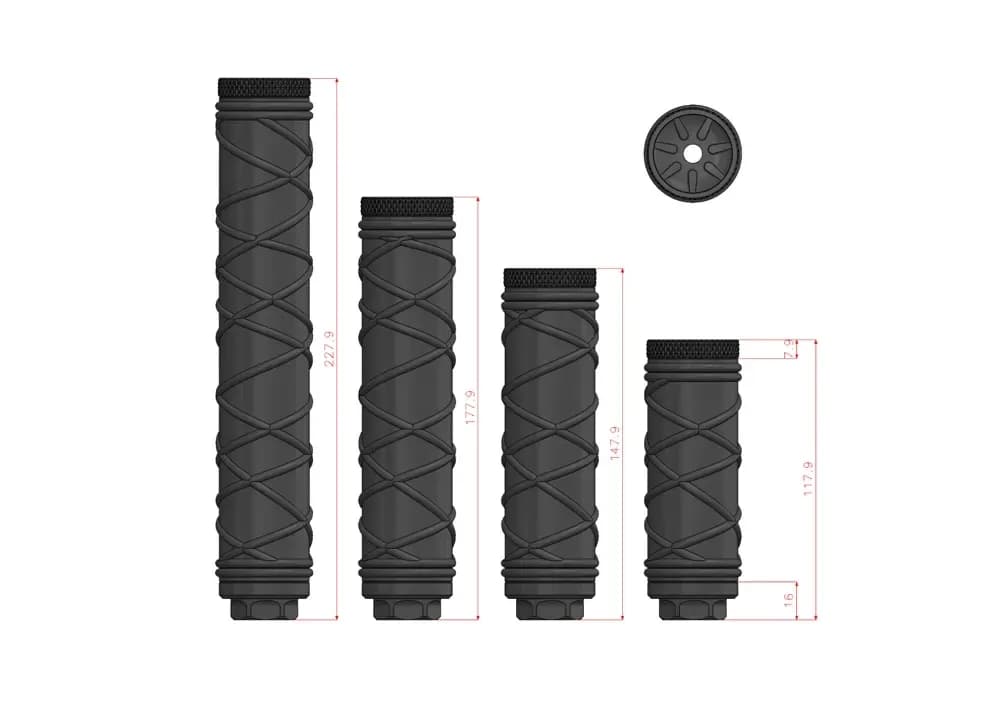 Airsoft Prigušivač za M4/AR-15 / 14mm Navoj CCW — slika 5 od 5