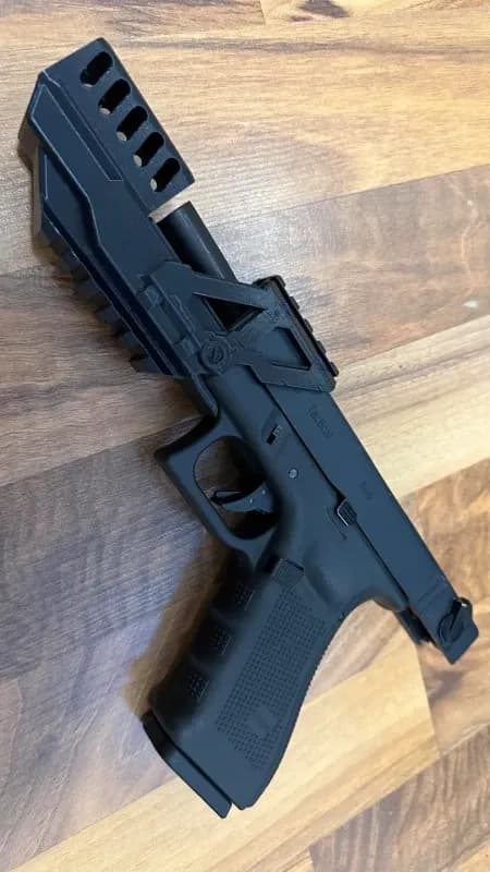 Taktički Kompenzator Prigušivač za Airsoft Glock WE G18C/G17 — slika 4 od 5