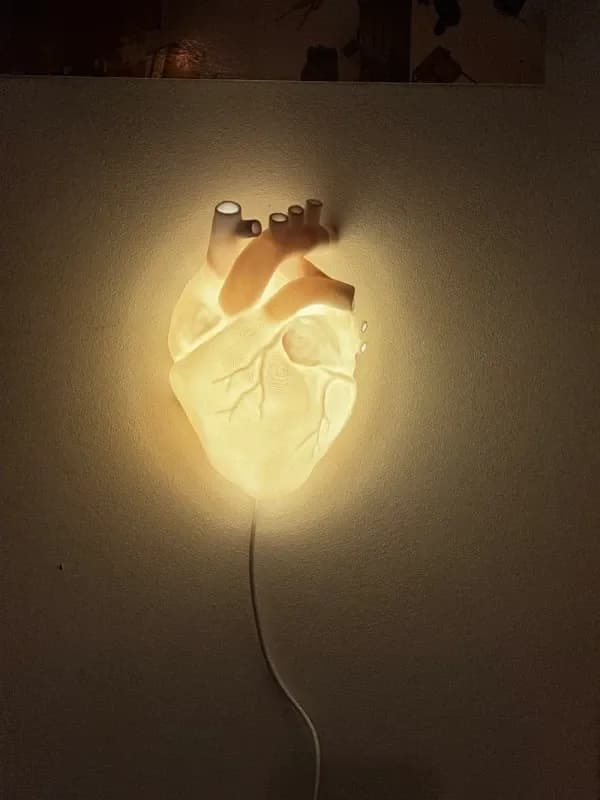 Lampa u Obliku Srca - Jedinstven Zidni Dekor — slika 2 od 3