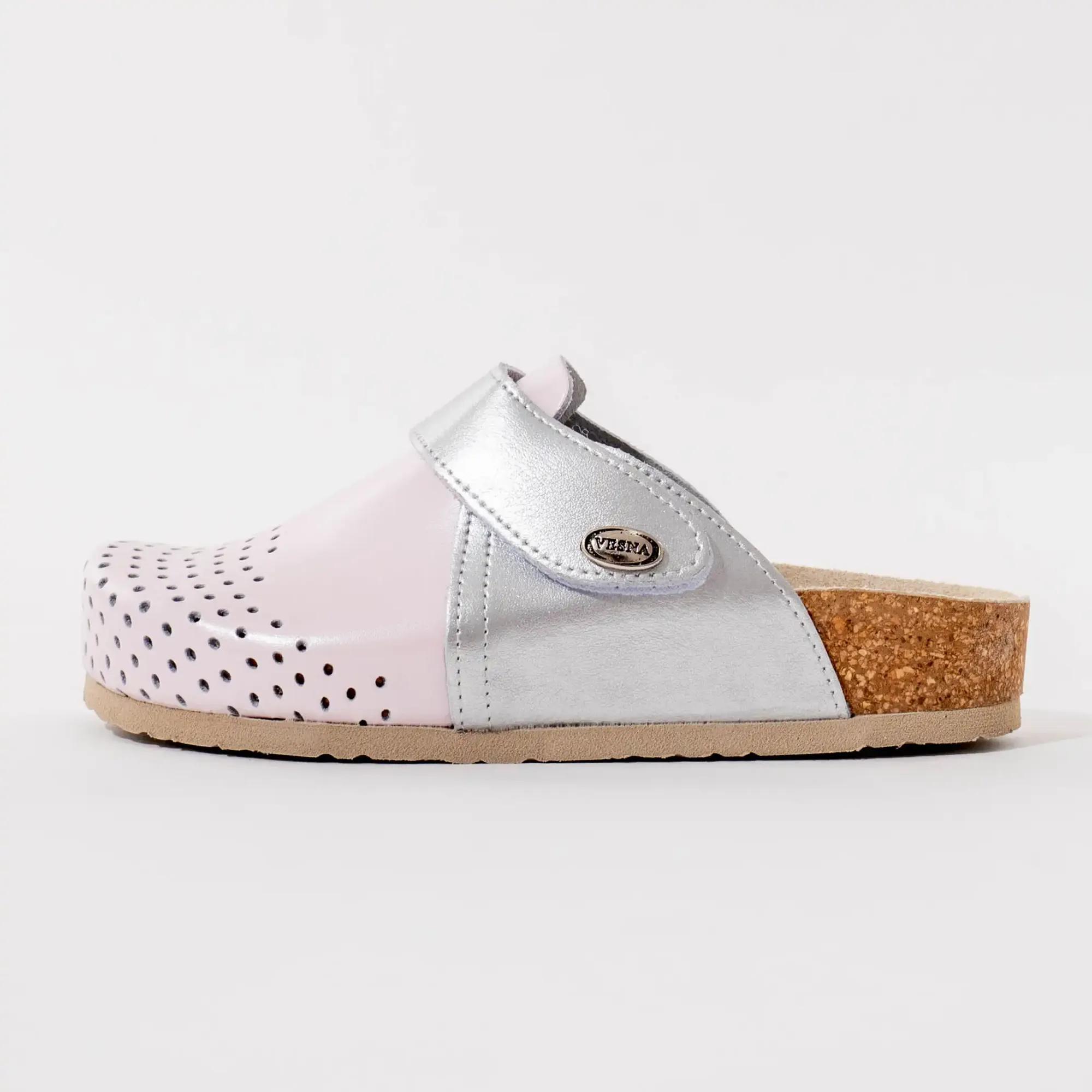 Komfort klompe od plute – Pink srebro — slika 1 od 1
