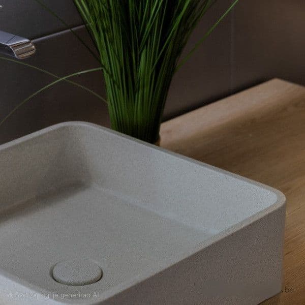 Umivaonik nadgradni 40 cm cappucino s piletom DOLOMITE — slika 2 od 4