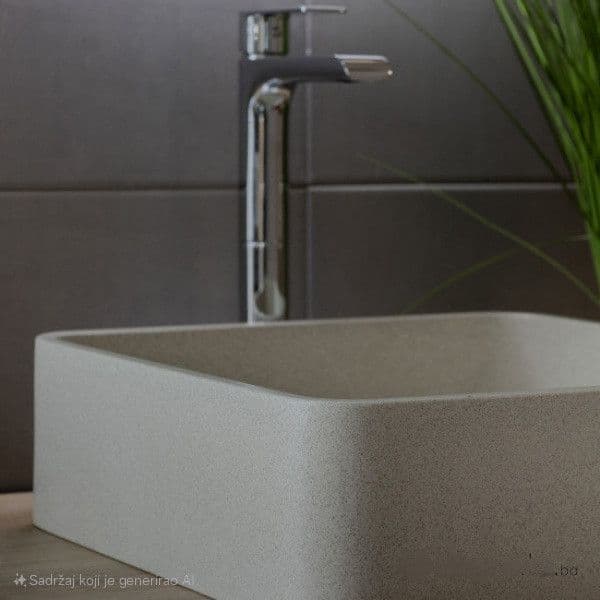 Umivaonik nadgradni 40 cm cappucino s piletom DOLOMITE — slika 3 od 4