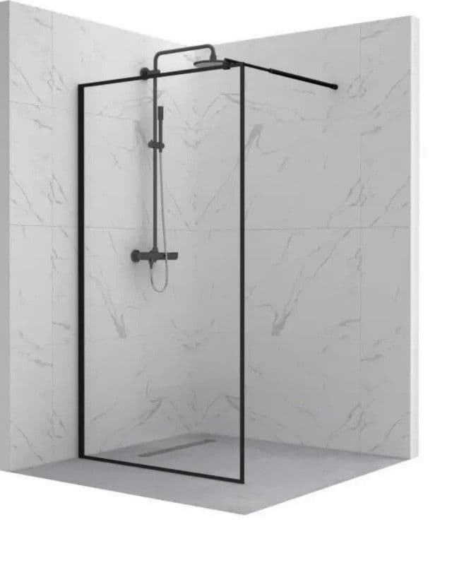 Tuš kabina walk in 120x200 prozirno staklo Aurora Nero HE — slika 2 od 2