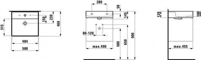 Umivaonik 50x46 LAUFEN PRO LIV. CITY I — slika 2 od 3
