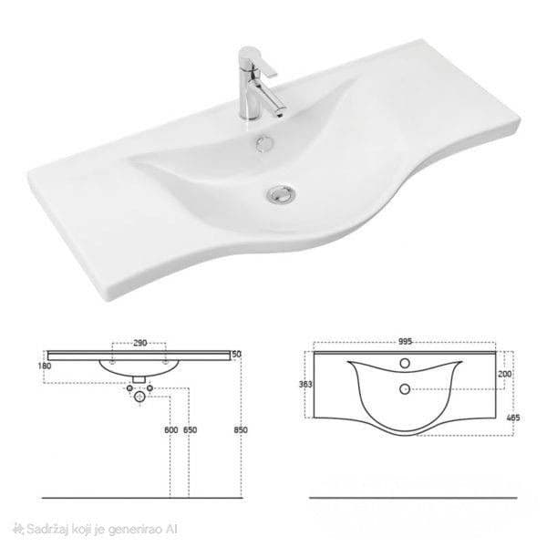 Kupatilski ormarić 100cm Albatros Retro lavabo umivaonik — slika 2 od 3