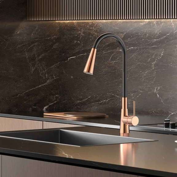 Baterija za sudoper+set za ugradnju rose gold Inter Ceramic MG — slika 2 od 3