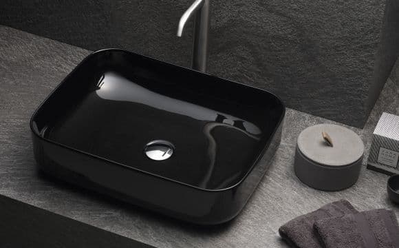 Umivaonik 50 crni sjajni Dinan Bathco — slika 2 od 4
