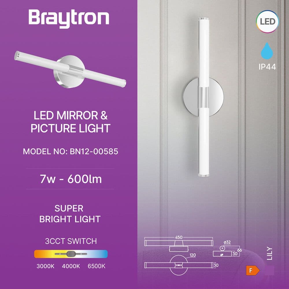 LED rasvjeta za ogledalo BRY-LILY-C.450-7W-3IN1 Braytron — slika 3 od 7