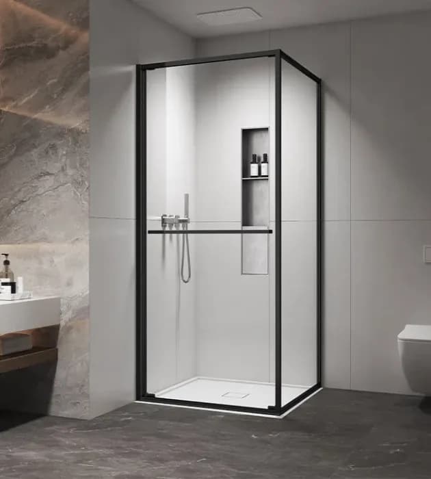 Tuš kabina kvadratna 80x80 6mm mat black COPEN ATLAS PRO I — slika 1 od 2
