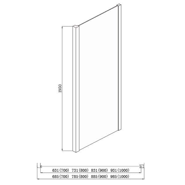 Tuš bočna stijenka 100cm NAA6310 — slika 2 od 2