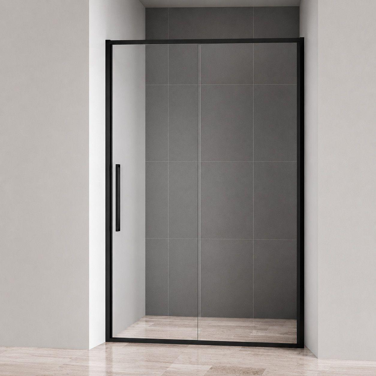 Tuš klizna vrata 140x195 6mm ATLAS PRO mat crni C-02-B431400 I — slika 1 od 1