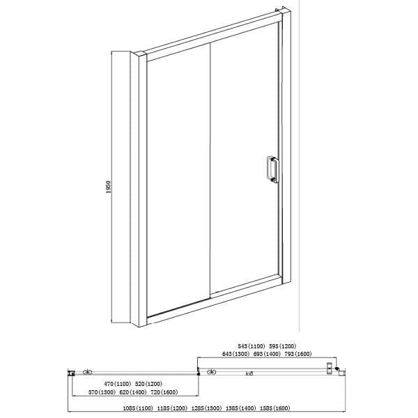 Tuš klizna vrata 160cm Eckle NAA6121 — slika 2 od 2