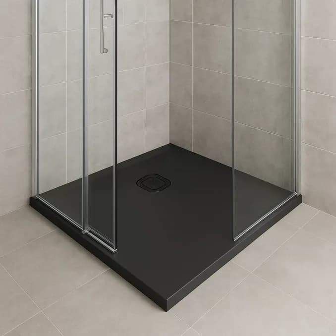 Tuš kada 90x90 umjetni mramor FORMAT AMALFI BLACK I — slika 3 od 4