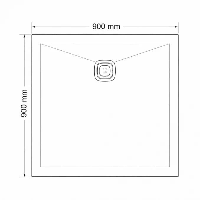 Tuš kada 90x90 umjetni mramor FORMAT AMALFI BLACK I — slika 4 od 4