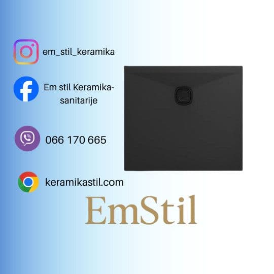 Tuš kada 90x90 umjetni mramor FORMAT AMALFI BLACK I — slika 1 od 4