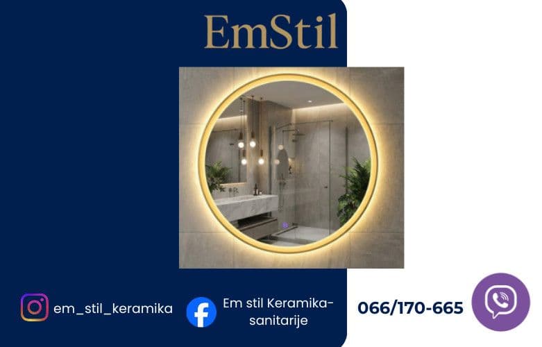 Ogledalo LED 80 NERA zlatni okvir HE — slika 1 od 2