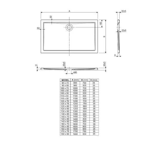 Kada tus akrilna teso 100x80 sa oblogom AQUAESTIL 30824 — slika 2 od 2