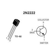 2N 2222A NPN TRANZISTOR, 40V/0,8A/0,5W, TO-92 — slika 1 od 3
