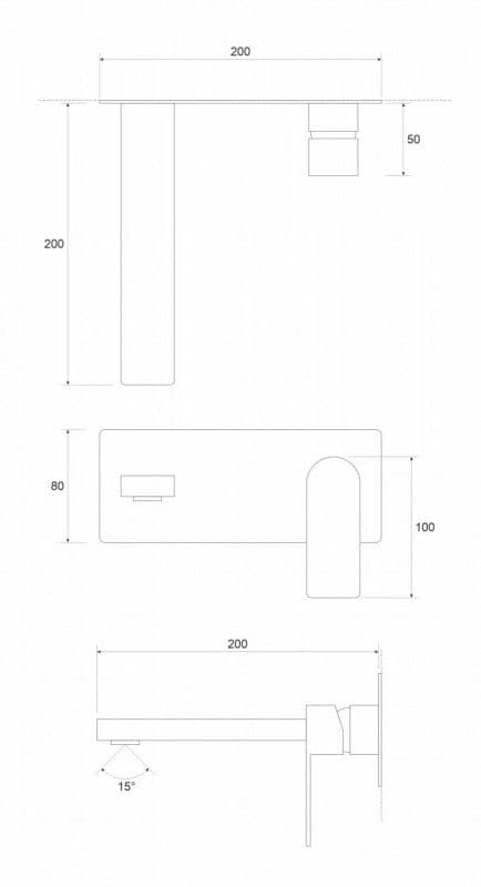 Baterija za Umivaonik-ugradna COPEN NOOK mat crna C-01-108MB I — slika 2 od 2