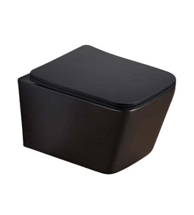 WC šolja konzolna PIANO rimless MAT CRNA I — slika 1 od 2