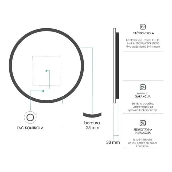 Ogledalo LED fi600 Atria H10.03 — slika 2 od 2