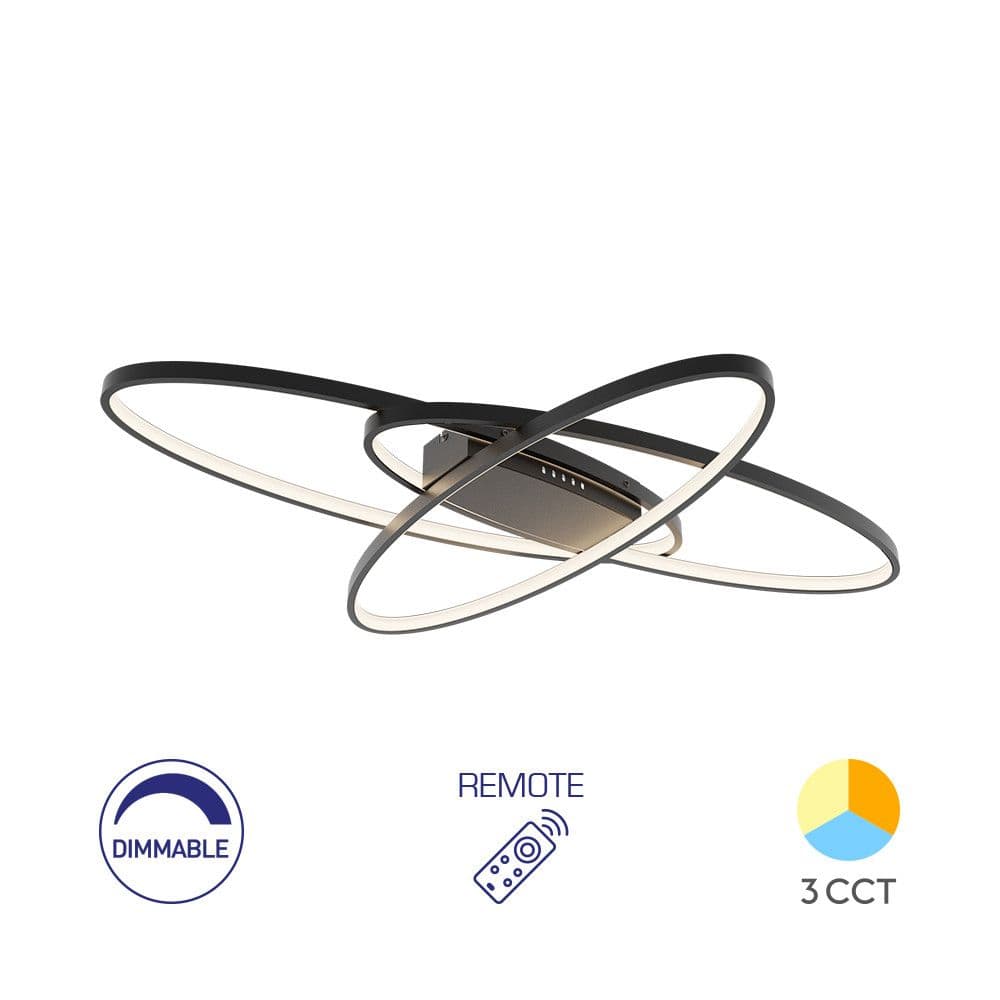 Plafonjera LED BRY-NELA-SR2 crna sa daljinskim IP20-Braytron — slika 1 od 6