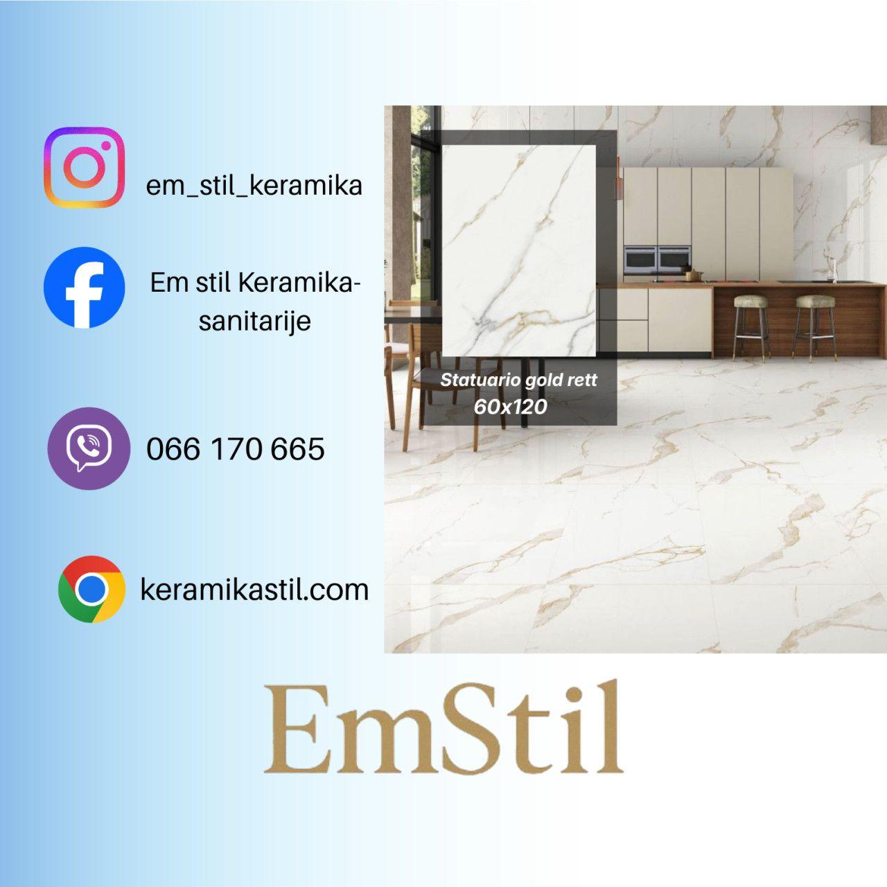 Keramičke pločice 60x120 Statuario gold rett  1176 — slika 1 od 2