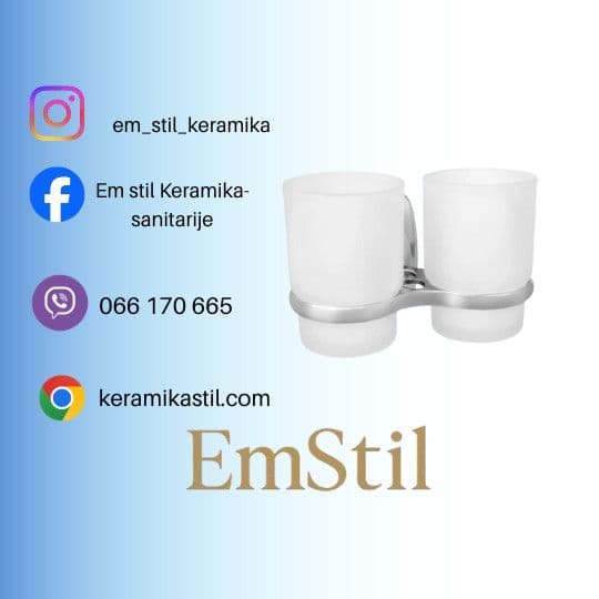 Držac caše MINOTTI staklo dupli 80652 I — slika 1 od 2
