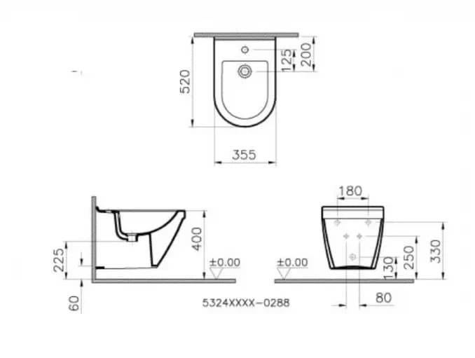 Konzolni bide zidni VITRA S50 I — slika 2 od 4