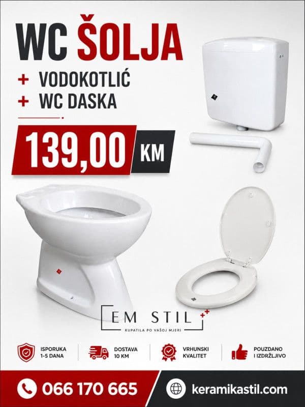 Wc solja, Vodokotlic,wc daska pvc — slika 1 od 1