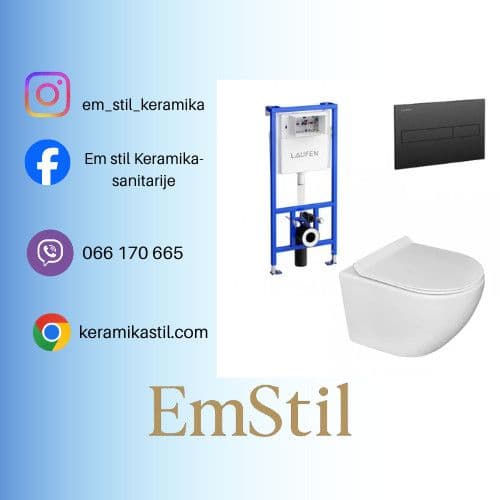 Vodokotlic ugradni LAUFEN mat crni set sa wc šoljom i wc daskom I — slika 2 od 11