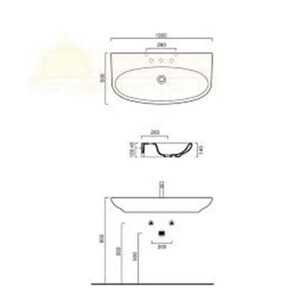 Umivaonik Muse 100x50 Catalano — slika 2 od 3