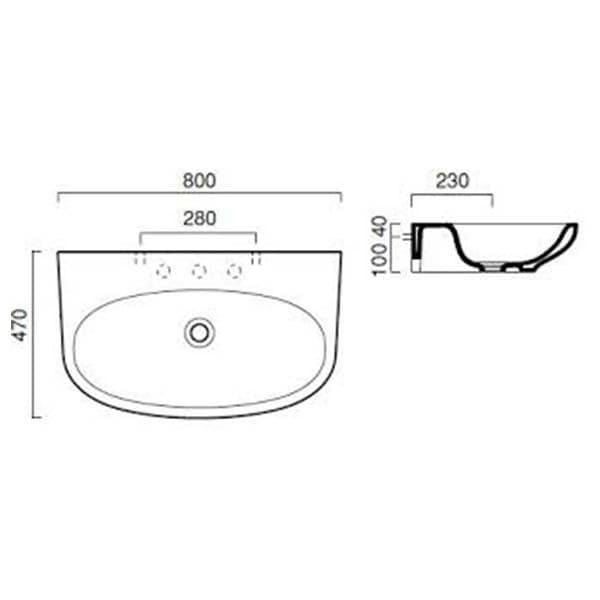 Umivaonik 80x47 Muse Catalano — slika 2 od 2