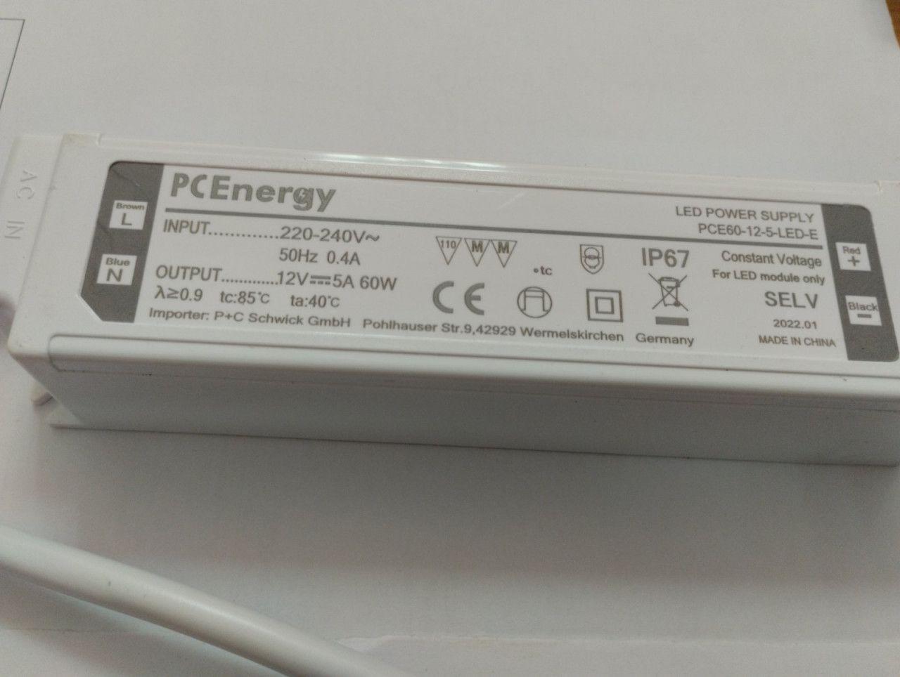 VODOOTPORNO LED NAPAJANJE PCE60-12-5-LED-E — slika 1 od 2